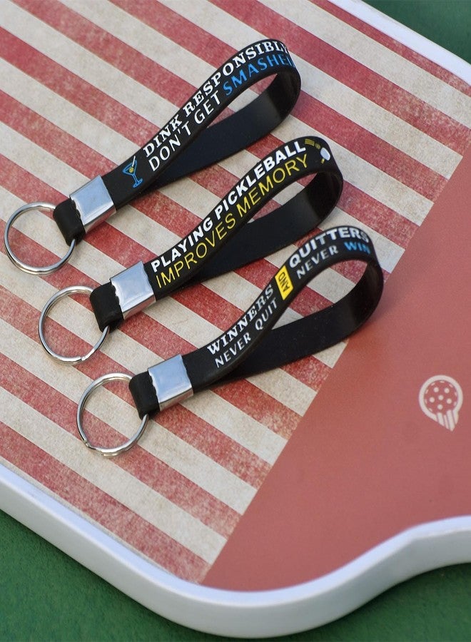 Retrora 12Pcs Pickleball Keychains - Pickleball Gifts for Women & Men - Inspirational Pickleball Accessories for Pickleball Lovers - Silicone Key Rings for Pickleball Party Favors - Image 5